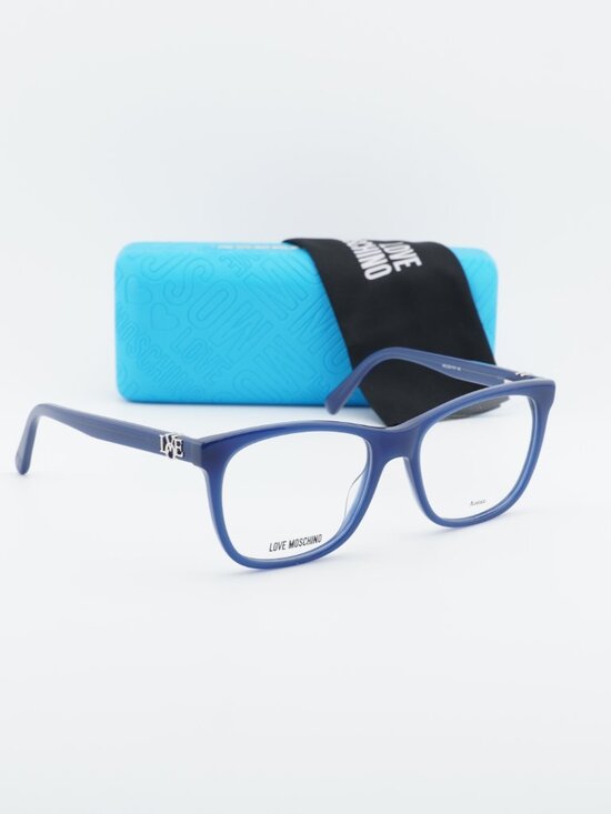 Moschino Love MOL520 0PJP 00 Square Eyeglasses 52mm - Blue main image 4